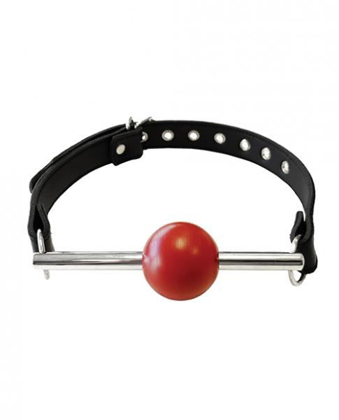 Ball Gag - Black With Removable Red Ball And Stainless Steel Rod