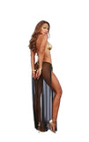 Gypsy Dancer Costume Black & Gold O/S