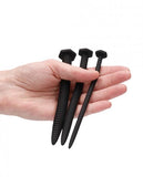 Silicone Screw Plug Set - Urethral Sounding - Black