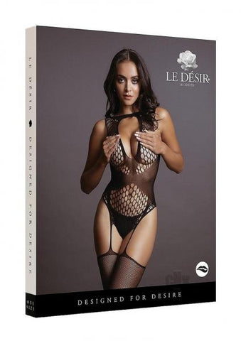 Contrast Suspender Bodystocking