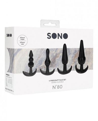 No. 80 - 4-piece Butt Plug Set - Black