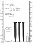 Silicone Rugged Nail Plug Set - Urethral Sounding -  Black