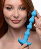 Remote Control Vibrating Silicone Anal Beads - Blue