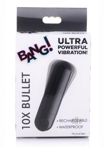 10x Rechargeable Vibrating Metallic Bullet - Black