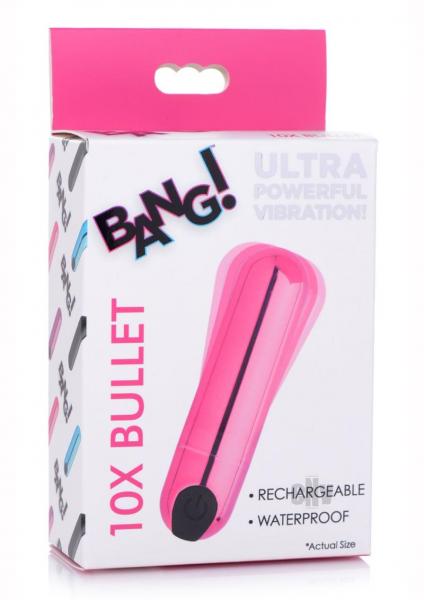 10x Rechargeable Vibrating Metallic Bullet - Pink