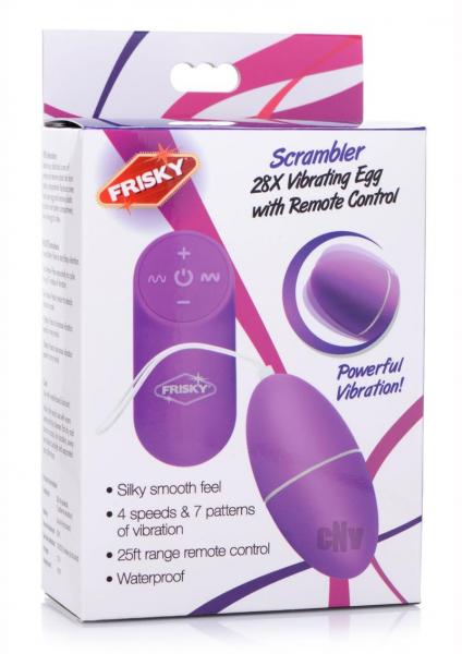 28x Scrambler Vibrating Egg With Remote Control - Purple