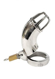 Stainless Cock Cage With Padlock  In Clamshell