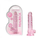 Realrock Realistic Dildo With Balls 7" Pink