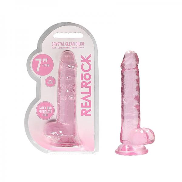 Realrock Realistic Dildo With Balls 7" Pink