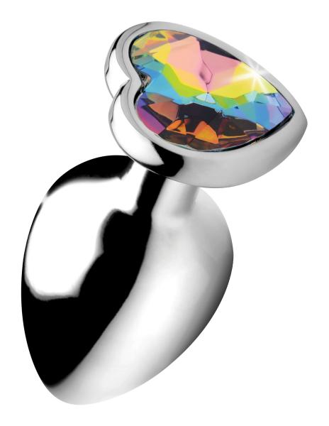 Bootysparks Rainbow Prism Heart Anal Plug - Large