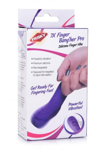 7x Finger Bang Her Pro Silicone Vibrator - Purple