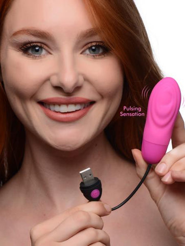 7x Pulsing Rechargeable Silicone Vibrator - Pink