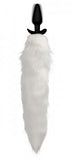 Vibrating White Fox Tail Slender Anal Plug