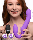 10x Remote Control Ergo-fit G-pulse Inflatable And Vibrating Strapless Strap-on - Purple