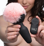 Pink Bunny Tail Vibrating Anal Plug