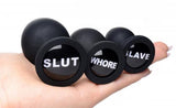 Dirty Words Anal Plug Set 3 Piece Black Plugs