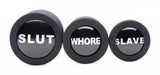 Dirty Words Anal Plug Set 3 Piece Black Plugs