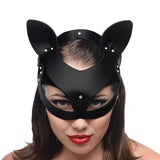 Bad Kitten Leather Cat Mask Black O/S