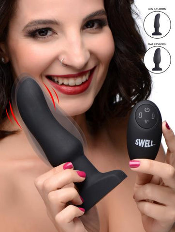 Swell 10x Inflatable & Vibrating Curved Silicone Anal Plug