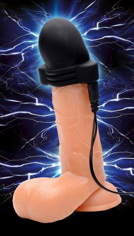 Lightning Hood E-Stim Penis Head Teaser Black