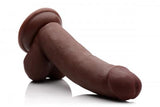 8 Inches Ultra Real Dual Layer Suction Cup Dildo Dark Skin Tone