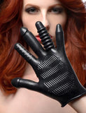 Pleasure Poker Textured Glove Black