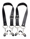 Spread Labia Spreader Straps with Clamps Black