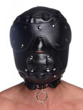 Muzzled Universal BDSM Hood Removable Muzzle Black