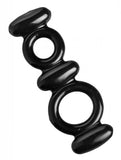 Dual Stretch To Fit Cock And Ball Ring Black