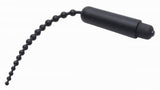 Dark Rod Vibrating Beaded Silicone Sound Black