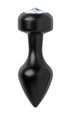 Spade Petite Jeweled Anal Plug Aluminum Black