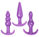 3 Piece Anal Play Kit Purple Butt Plugs