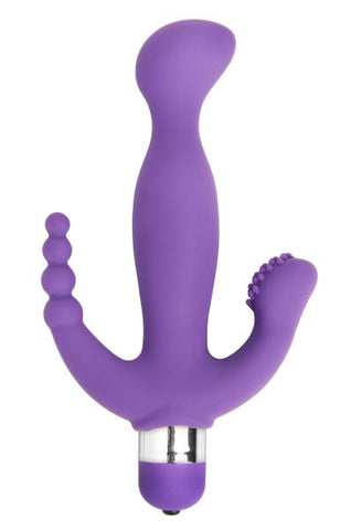 Amethyst 7 Mode Triple Stimulation Vibe Purple