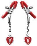 Captive Heart Padlock Nipple Clamps