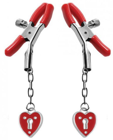 Captive Heart Padlock Nipple Clamps