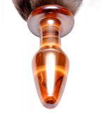 Tailz Faux Fox Tail Orange Glass Anal Plug