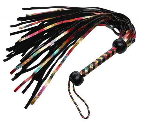 Rainbow Lambskin Leather Flogger