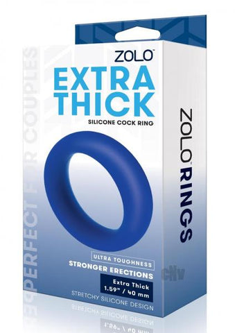 Zolo Extra Thick Silicone Cock Ring - Blue