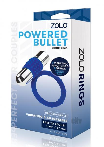 Zolo Powered Bullet Cock Ring - Blue