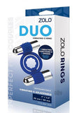 Zolo Duo Vibrating Cock Ring - Blue