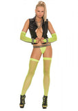 Neon Nites Fishnet Thigh High Stockings Green O/S