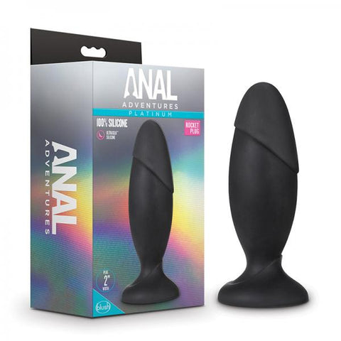 Blush Anal Adventures Platinum Silicone Rocket Plug - Black