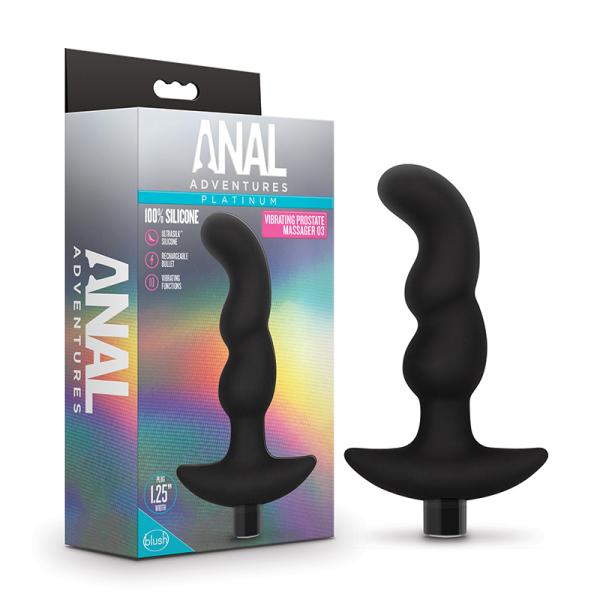 Blush Anal Adventures Platinum Silicone Vibrating Prostate Massager 03 - Black