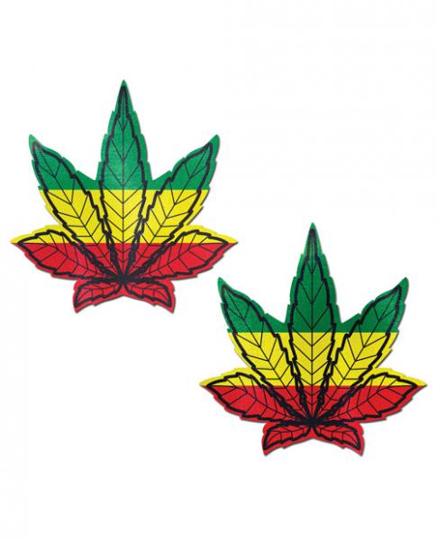 Pastease Marijuana Leaf Rasta Weed Pasties O/S