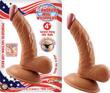 Latin American Mini Whopper Curved Dong, Balls Brown 4 Inches