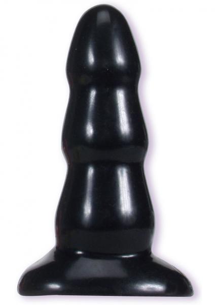 Triple Ripple Medium Black Butt Plug