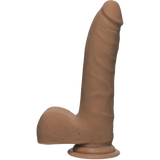 The D Realistic D 7 inches Slim Dildo with Balls Brown