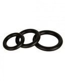 Silicone Stretchy Donut Cock Rings Black 3 Pack