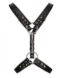 Men's Harness With Metal Bit - Black