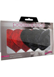 Stolen Kisses Hearts Pasties Red, Black 2 Pack